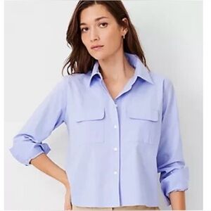 Ann Taylor Weekend Cropped Top Sz L NWT